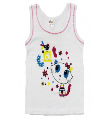 GIRL'S T-SHIRT WHITE WITH...
