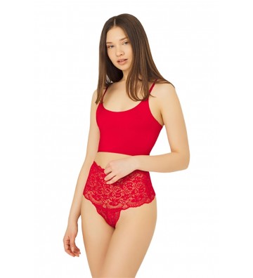 WOMEN'S THONG WITH LACE RED...