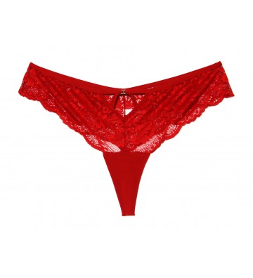 WOMEN'S THONG WITH LACE RED...
