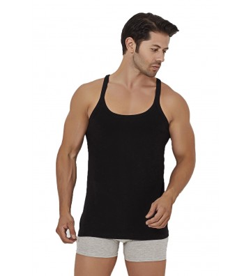 MEN'S RIBBED T-SHIRT WITH...