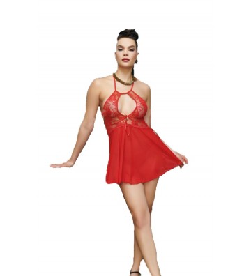 WOMEN'S NIGHTDRESS RED WITH...