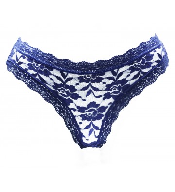 WOMEN'S THONG BLUE ALL LACE...