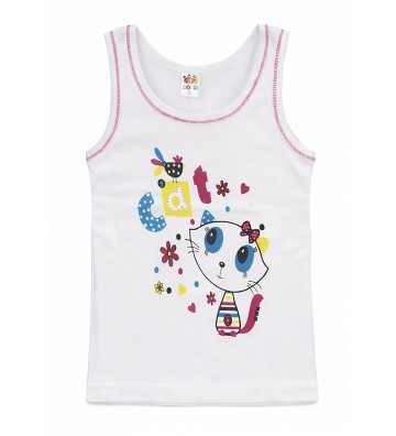GIRL'S T-SHIRT WHITE WITH...
