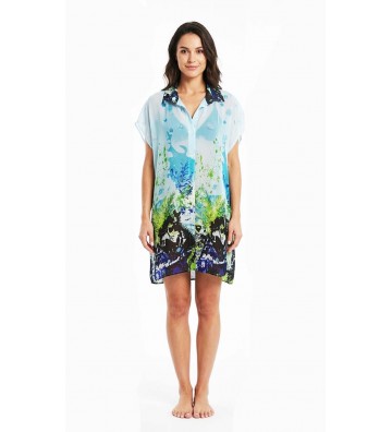 WOMEN'S BEACH SHIRT BLUE P5433
