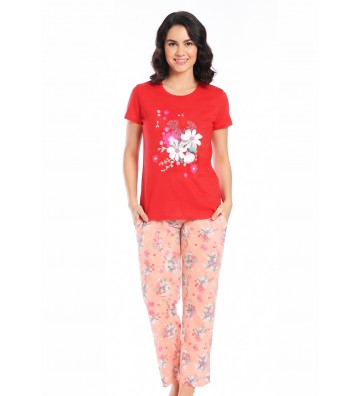 WOMEN'S SUMMER PAJAMAS RED...