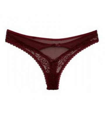WOMEN'S THONG BURGUNDY WITH...